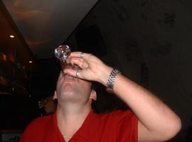 Stag drinking absinthe