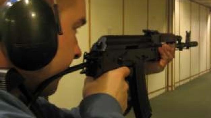 Man shooting from Kalashnikov